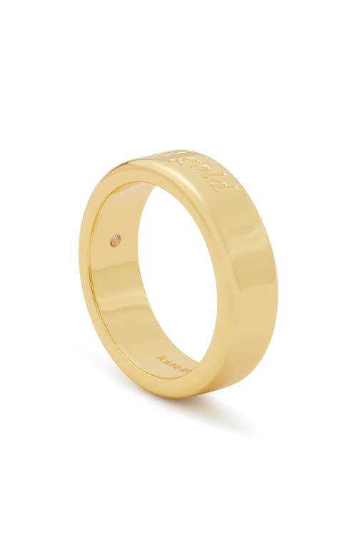 Kate Spade Engraved Idiom Script Band Ring In Gold