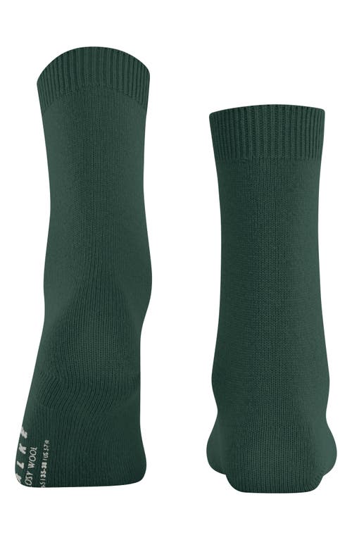 Shop Falke Cozy Wool Blend Crew Socks In Hunter Green