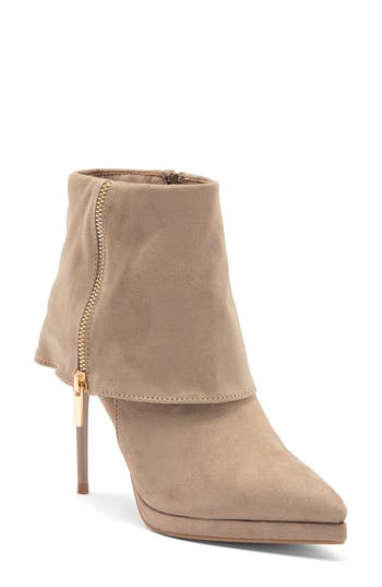 Shop Wild Diva Lounge Niko Foldover Cuff Bootie In Taupe