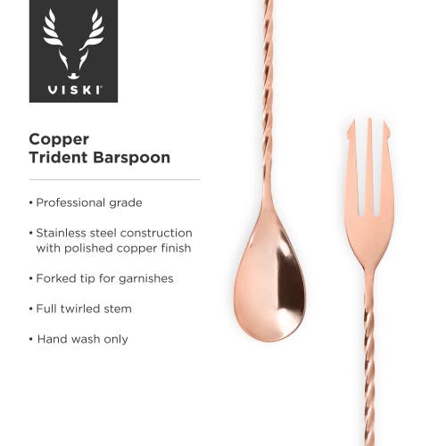Viski Trident Bar Spoon In Summit