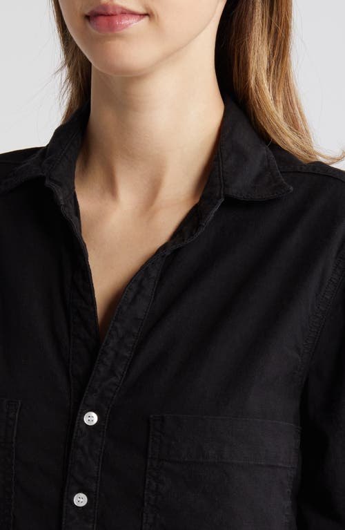 Shop Frank & Eileen Southern Ireland Long Sleeve Cotton & Linen Shirtdress In Black