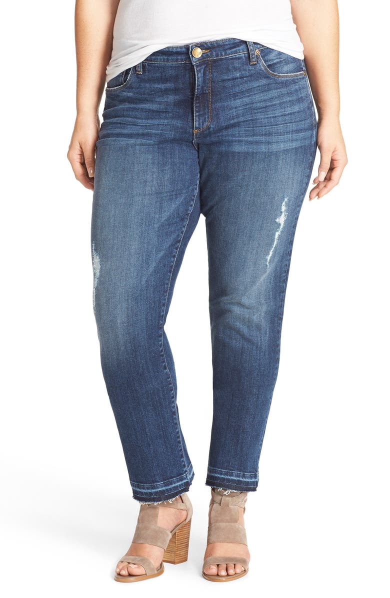 KUT from the Kloth 'Reese' Distressed Stretch Straight Leg Ankle Jeans ...
