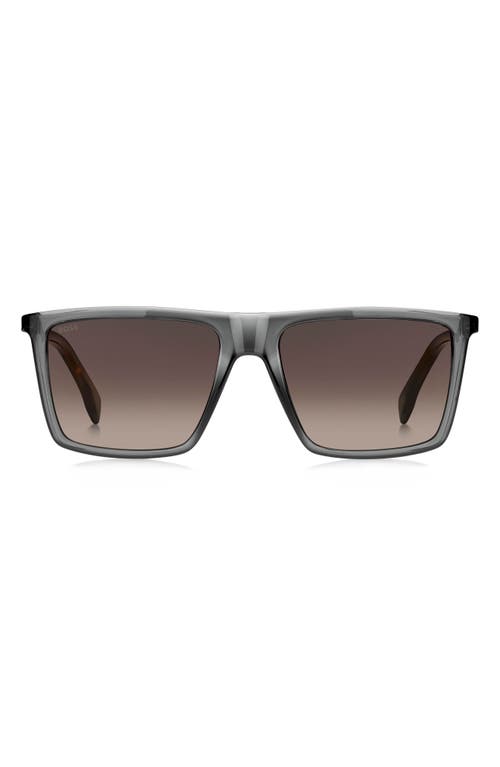 BOSS 56mm Flat Top Sunglasses in Grey/Havana/Dark Ruthenium at Nordstrom