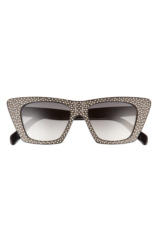 Celine Animation 51mm Gradient Cat Eye Sunglasses In Shiny Black ...