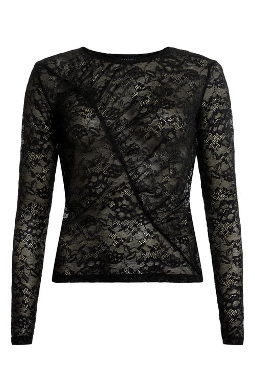 Shop Allsaints Edana Lace Long Sleeve Top In Black