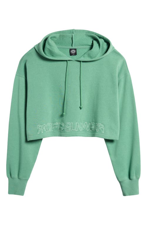 Shop Pacsun Boxy Crop Hoodie In Greenbriar