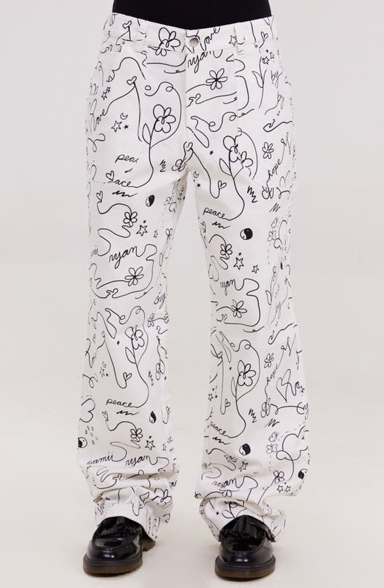 Shop Samii Ryan Scribble Carpenter Pants In White
