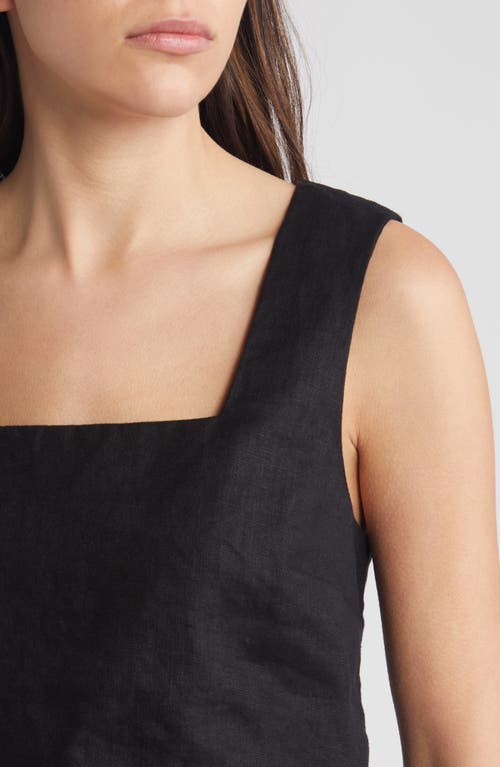 Shop Rails Akira Linen Crop Tank Top In Black