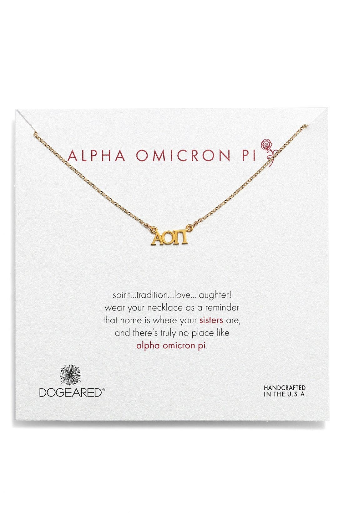 Dogeared 'Alpha Omicron Pi' Pendant Necklace Nordstrom