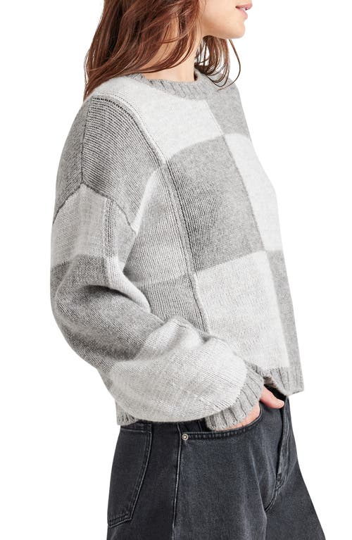 Shop Splendid Kit Check Sweater In Ice Heather Grey/heather Fog