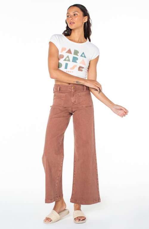 Shop Roxy Baby Baby High Waist Wide Leg Jeans In Russet