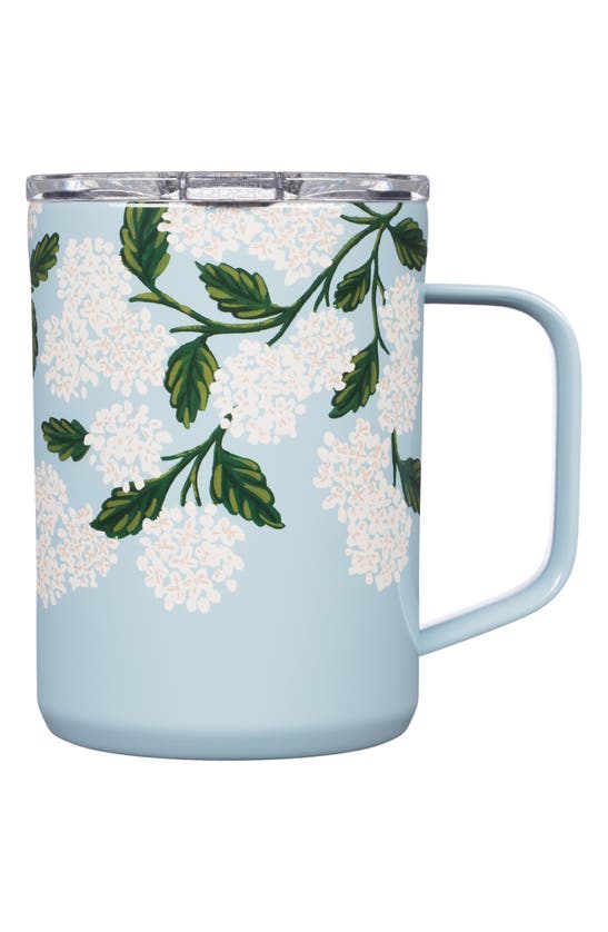 Corkcicle 16-ounce Insulated Mug In Gloss Blue Hydrangea