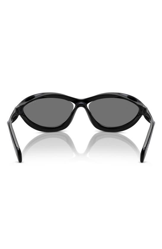 Prada 63mm Oversize Cat Eye Sunglasses In Black