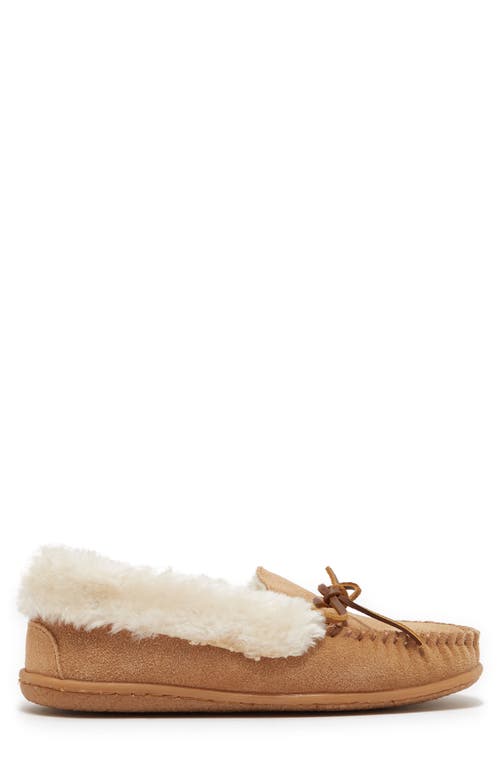 Shop Minnetonka Camp Faux Fur Lined Moccasin Slipper In Cinnamon Cinnamon