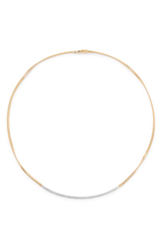 Shop Marco Bicego Marrakech Diamond Snake Chain Necklace In 18k Yellow Gold
