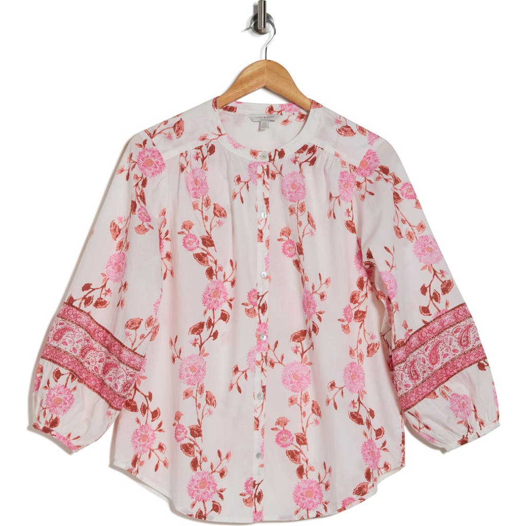 Shop Lucky Brand Floral Print Top In Pink Multi