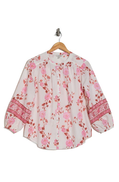 Shop Lucky Brand Floral Print Top In Pink Multi
