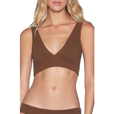Maaji Allure Texture 4-Way Reversible Bikini Top, Brown