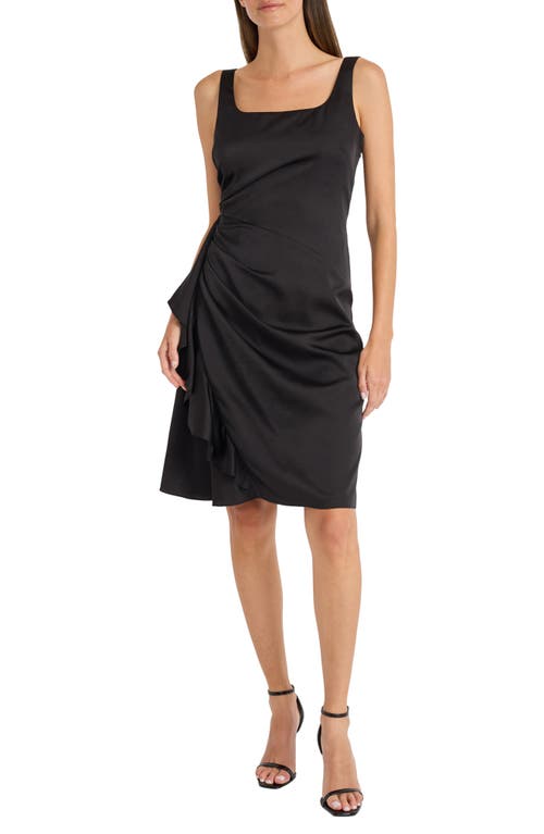 Shop Maggy London Side Ruched Cocktail Dress In Black