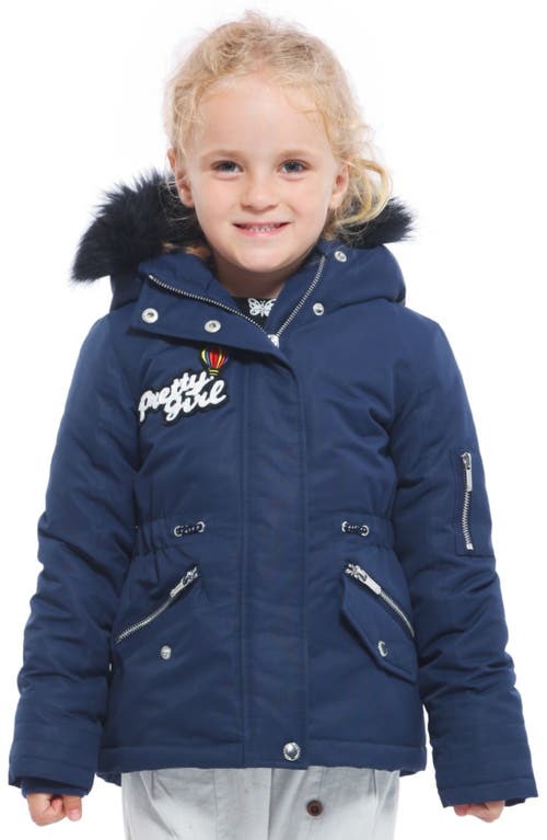 Rokka&rolla Kids' Parka Jacket With Insulated Hood In Night Sky