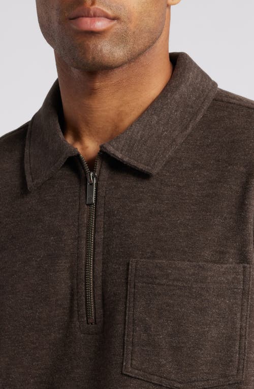 Shop Johnston & Murphy Brushed Knit Pullover In Brown