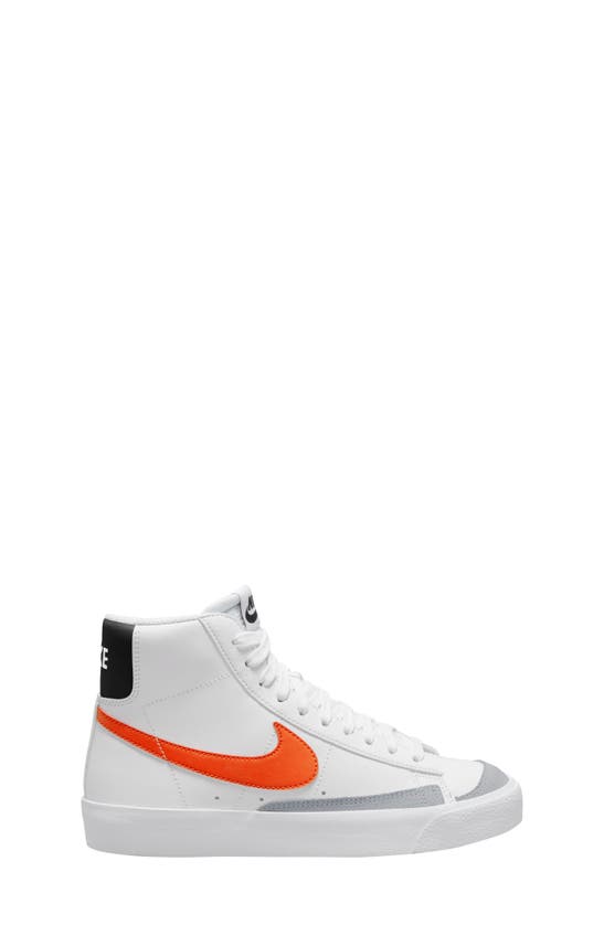 Nike Kids' Blazer Mid '77 Vintage Sneaker In White/ Orange/ Grey/ Black
