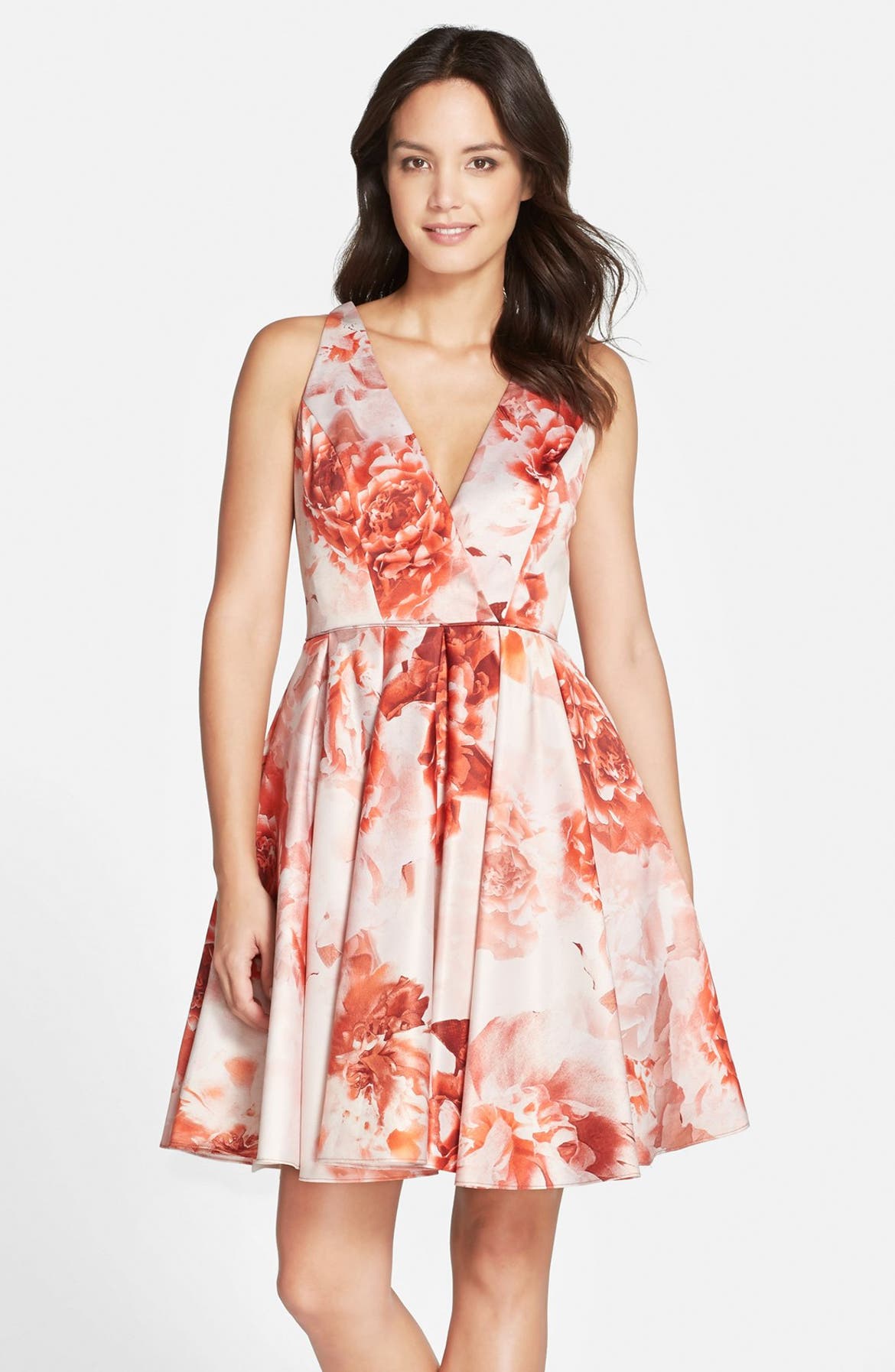 Adrianna Papell Floral Print Fit & Flare Dress | Nordstrom