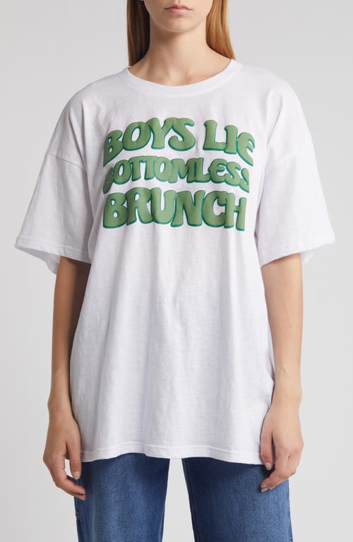 Shop Boys Lie Sunny Side Boyfriend T-shirt In White