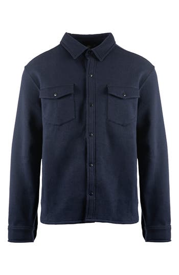 Burnside Fleece Shirt Jacket In Navy