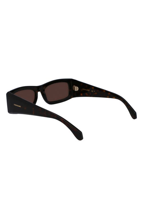 Shop Ferragamo Classic Logo 57mm Square Sunglasses In Dark Tortoise