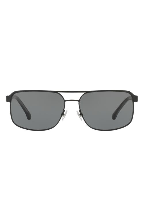 Shop Brooks Brothers 59mm Pilot Sunglasses In Matte Black/grey