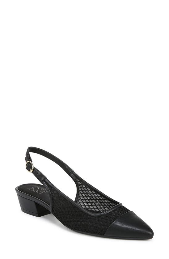 Naturalizer Banks Slingback Pump In Black Leather And Mesh