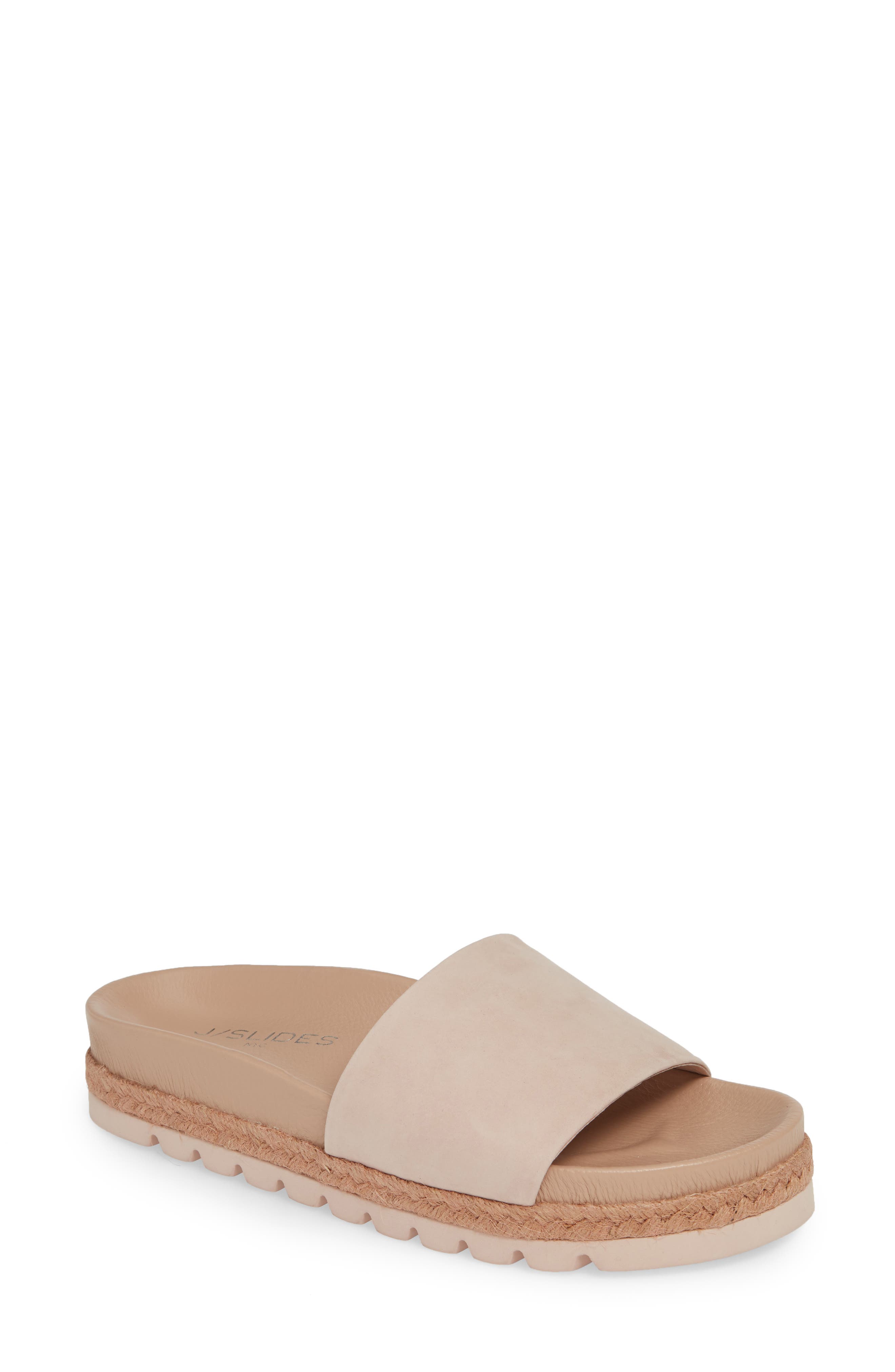 Jslides Espadrille Slide Sandal, Pink