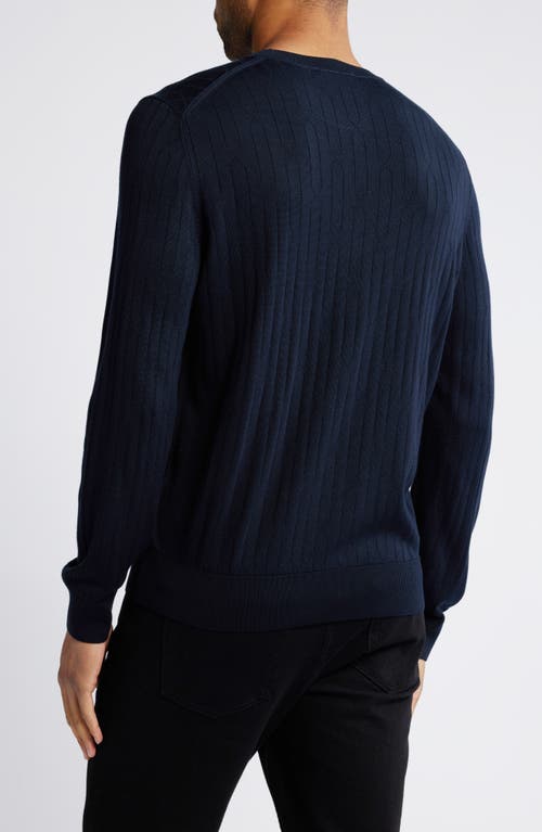 Shop Hugo Boss Boss Dominio Silk Sweater In Dark Blue