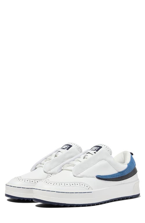 Shop Fila Sanati Low Top Sneaker In White/ Navy/blue