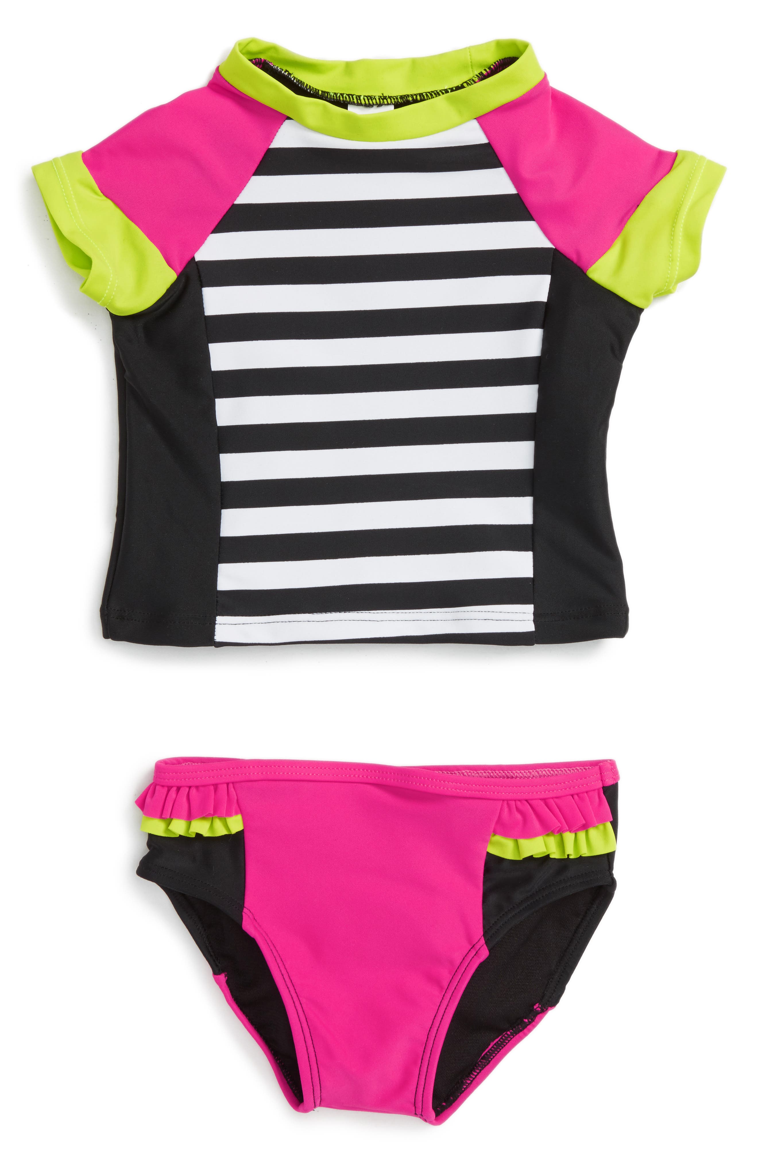 Limeapple Colorblock TwoPiece Rashguard Swimsuit (Baby Girls) Nordstrom