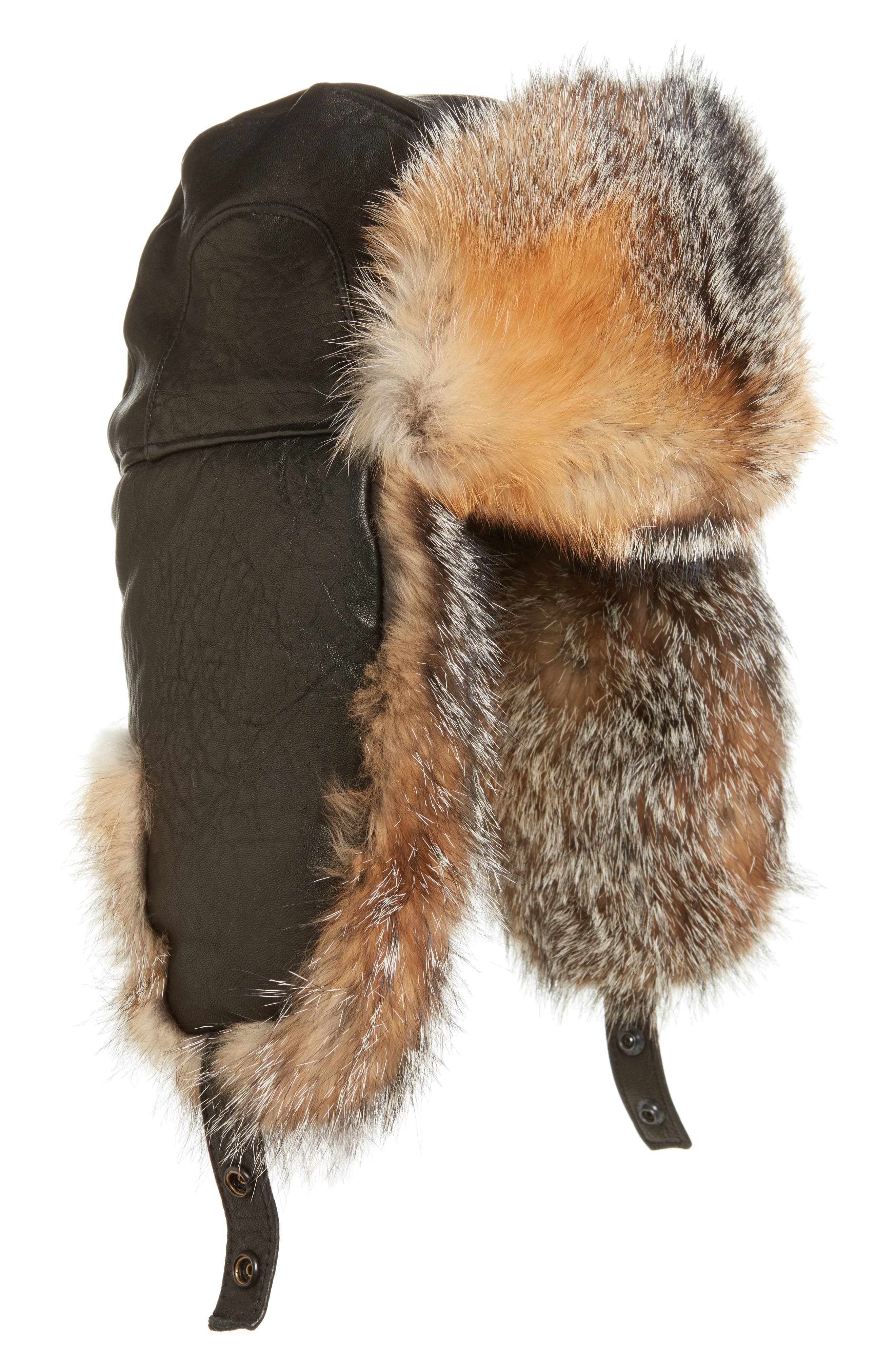 mens real fur trapper hat