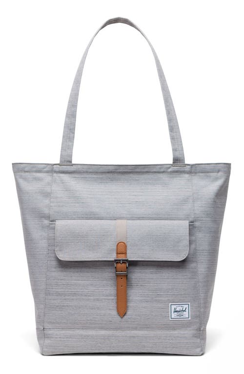 Retreat Recycled Polyester Tote in Light Grey Crosshatch