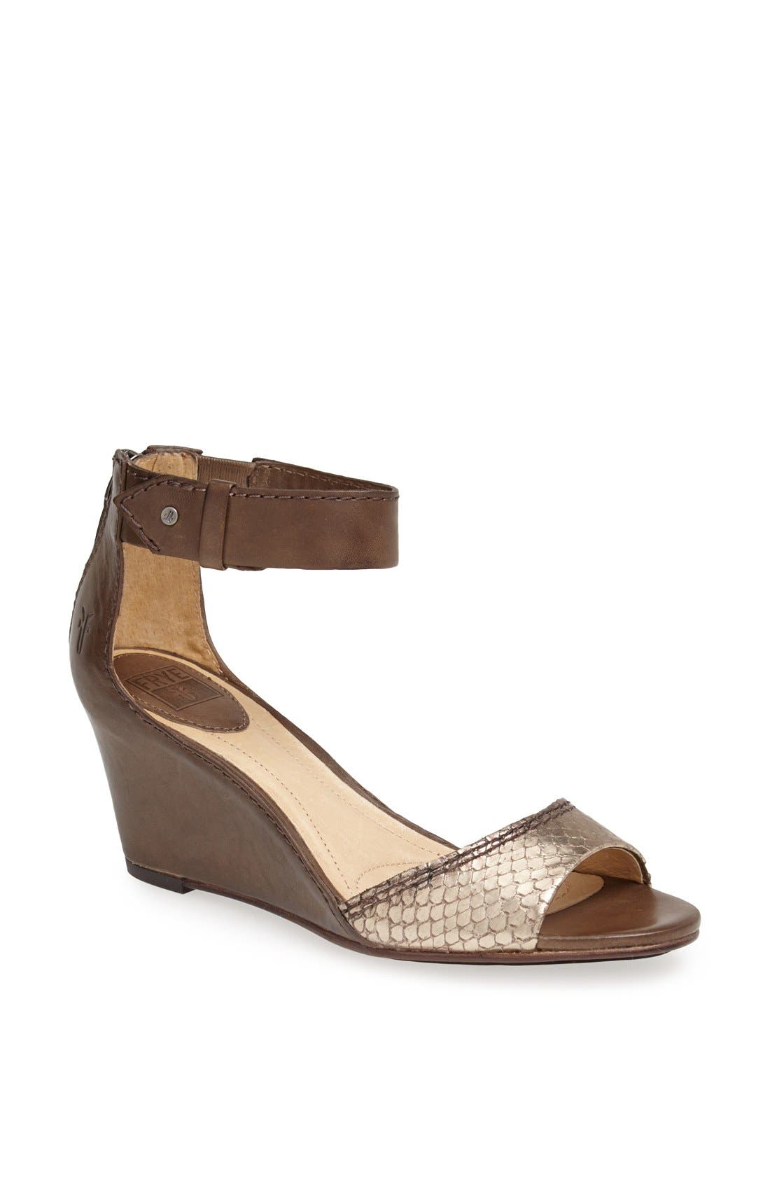 Frye 'Carol' Back Zip Leather Wedge Sandal Nordstrom