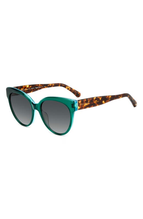 Kate Spade Aubriela 55mm Gradient Round Sunglasses In Green/grey Shaded