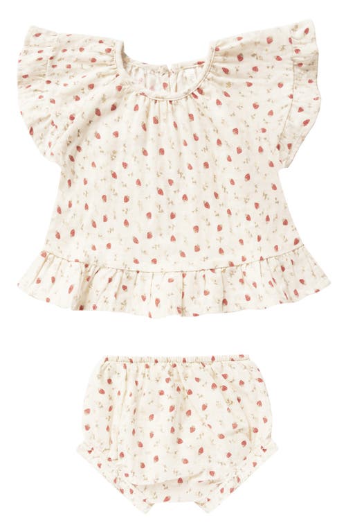 Rylee + Cru Butterfly Cotton Top & Bloomers Strawberry Fields at Nordstrom,