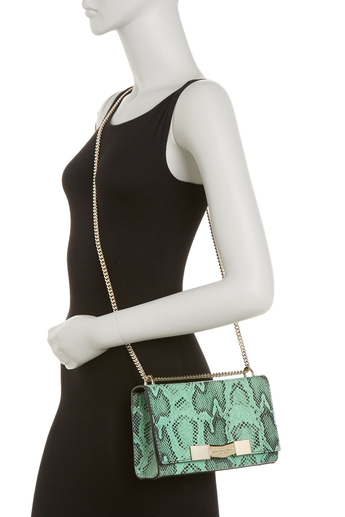 Leather Shoulder Strap / Mint Python