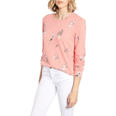 Lucky Brand Tossed Floral Sweatshirt, Pink