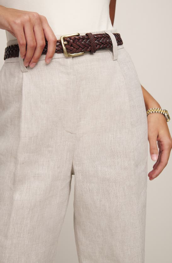 Shop Reformation Alex Wide Leg Linen Pants In Oatmeal