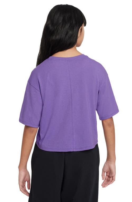 Nike Kids' Sportswear Dri-fit One T-shirt In Black Raspberry/ White