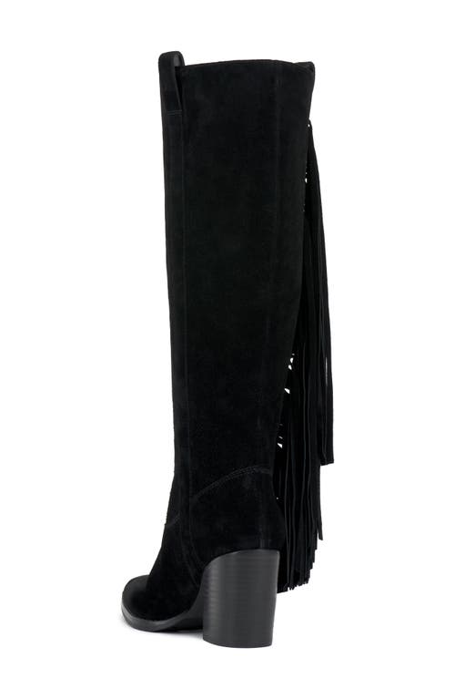 Shop Vince Camuto Pelia Fringe Knee High Boot In Black