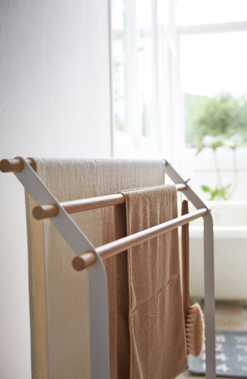 Yamazaki Bath Towel Hanger In White