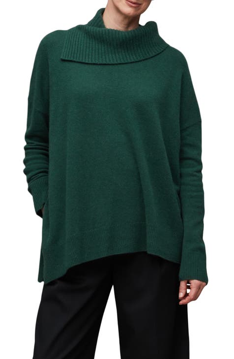 Whitby Cashere & Wool Asymmetric Turtleneck Sweater