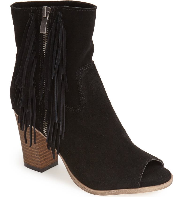 MIA Fringe Open Toe Bootie (Women) | Nordstrom