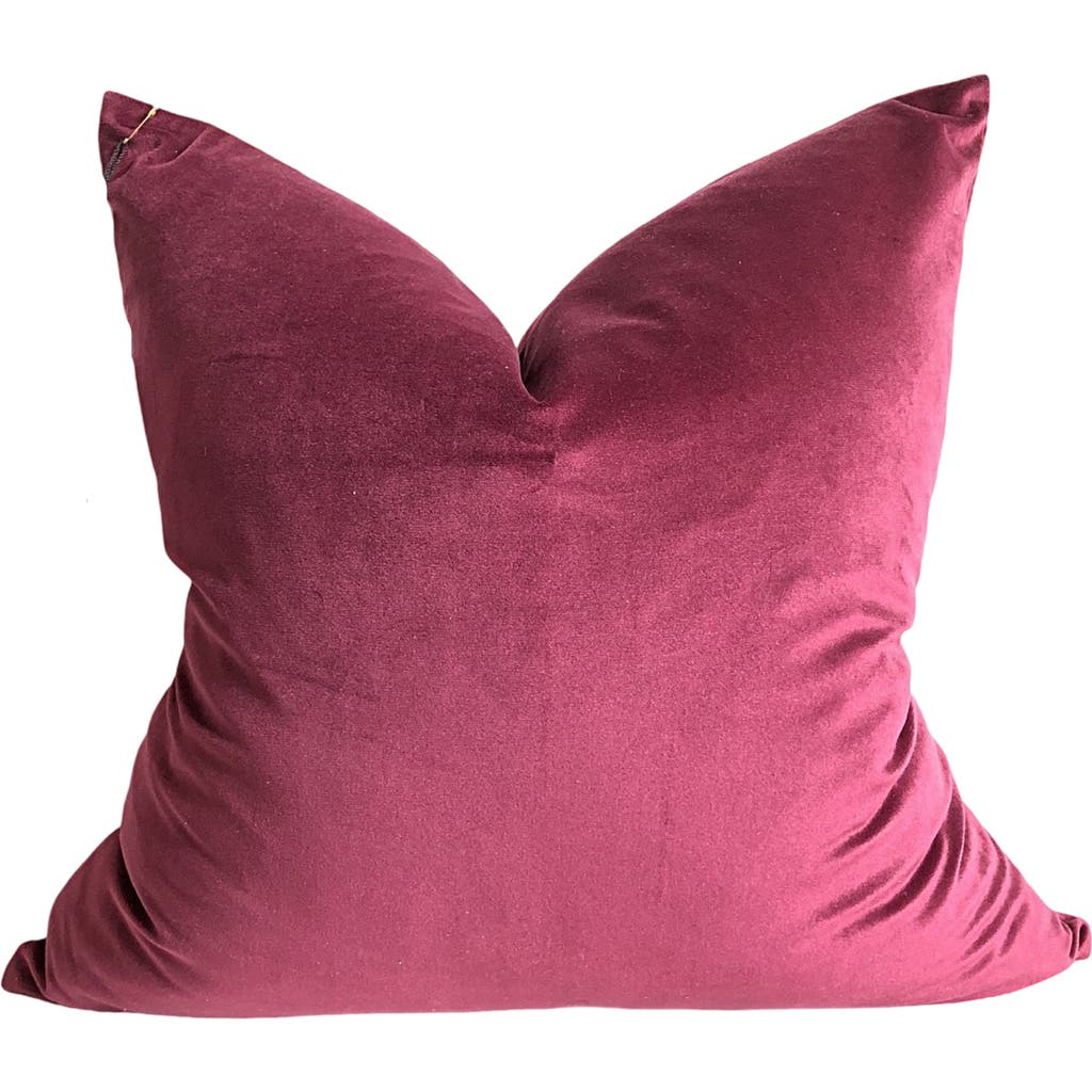 Modish Decor Pillows Velvet Accent Pillow Cover In Plum Rose